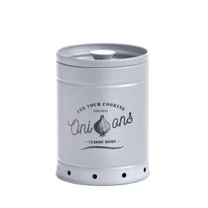 Zeller-Classic Home Pojemnik na cebulę, Szary metal, 13.7x18.4 cm - Przechowywanie żywności