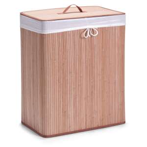 Zeller Bambus Wäschekorb mit Deckel, braun, 52x32x63 cm - Wäschekörbe
