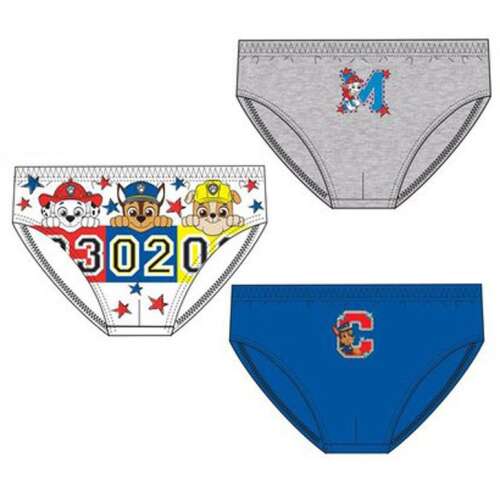 Mancs Őrjárat fiú alsónemű, 3 darabos csomag, 6-8 éveseknek, Chase, Marshall és Rubble karakterekkel