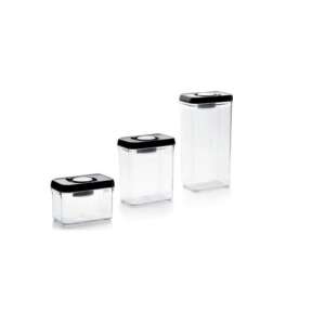 Ibili Lunch Away 3 piece food storage container set, stainless steel/plastic, black/silver - Food storage container
