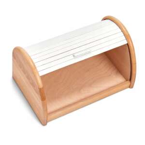 Zeller Brotbox aus Buchenholz, weiß, 39x25x21 cm, braun/weiß - Brotkästen