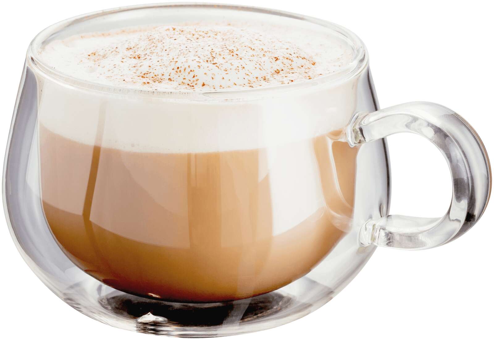 Set mit 2 Judge-Cappuccino-Tassen, Borosilikatglas, 13 x 8,5 x 7 cm, transparent