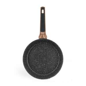 Fissman Diamond 24 cm czarna patelnia aluminiowa z drewnianym uchwytem - Fissman