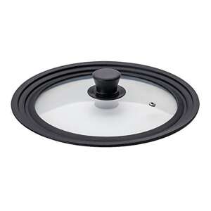 Capac universal din sticlă Ibili cu margine din silicon, potrivit pentru oale cu diametrul de 16-18-20 cm - Ibili