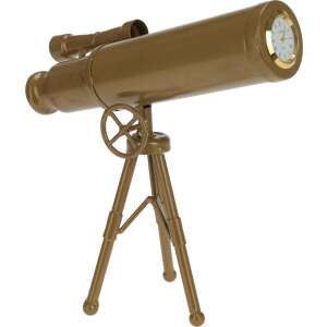 Dekorative Tischuhr in Teleskopform, Marke Excellent Houseware, aus Metall, goldfarben - Innenarchitektur