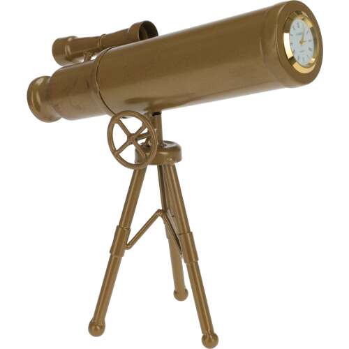 Dekorative Tischuhr in Teleskopform, Marke Excellent Houseware, aus Metall, goldfarben