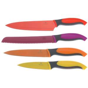 Excellent Houseware 4-teiliges Messerset, bunt, Edelstahl, Softgrip, Küchenmesser - Pfannen, Abendessen, Küchenmesser, Besteck-Sets und Töpfe