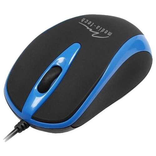 Media-Tech MT1091B wired optical mouse, black and blue