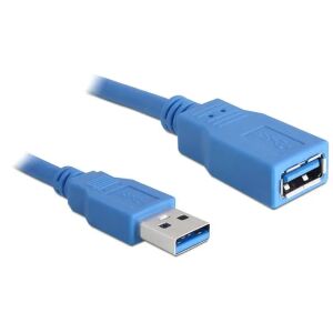 Nahaufnahme der Delock USB 3.0 A Stecker auf A Buchse Verlängerungskabel Anschlüsse - USB-Kabel