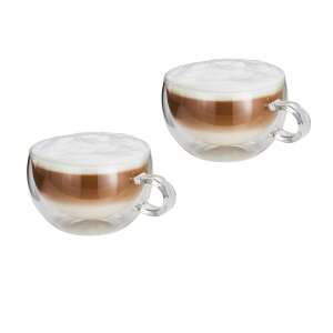 Set of 2 double-walled glass mugs, 325 ml capacity, clear, by Judge - Coffee & Tea Set