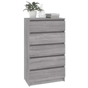 Grey Sonoma Chest of Drawers with 5 Drawers, 60 x 36 x 103 cm - Dresser