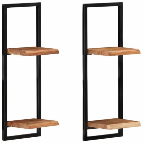 Modern Akácfa-Acél Falipolc - 2 db - 75 cm 172293891 - Irodaszer és írószer