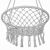 Close-up of Springos grey macrame hanging chair