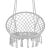 Springos grey macrame hanging chair isolated