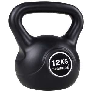 Springos Kettlebell 12kg - Fekete