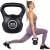 Kettlebell Springos 2 kg, czarny, widok pod kątem