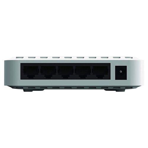 Netgear GS605-400PES Gigabit Switch 5 portos, hátulról nézve ethernet portokkal - Hálózati switch