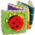 Textile baby book and crib bumper toy with ladybug design