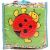 Packaged textile baby book and crib bumper toy with ladybug design