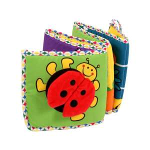 Textil baby book and cot bumper toy, ladybug design, colorful, soft, developmental toy for babies - Book