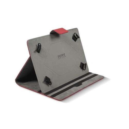 Husa pentru Tabletă PORT MUSKOKA 10'' Roșu, Stand Universal pentru Tabletă, Aspect din Piele, Stand Reglabil, Închidere Magnetică, Husa pentru Tabletă de 10 Inch
