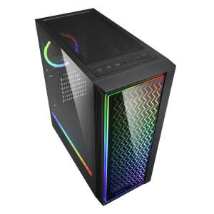 Sharkoon RGB LIT 200 computer case, black, with tempered glass side panel, RGB lighting - Sharkoon Computer Case