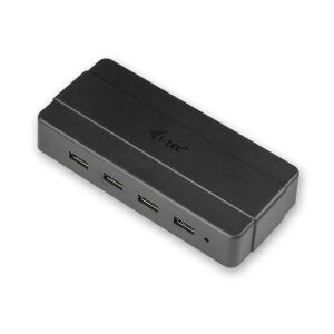 i-tec Advance Charging USB 3.0 Hub 4 portový čierny, uhlový pohľad - I-Tec