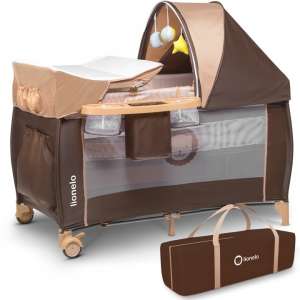 Lionelo Sven Plus 2 szintes Utazóágy #bézs-barna