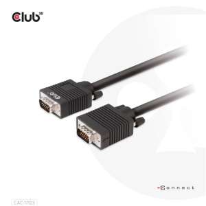 Club3D VGA kábel kétirányú M/M 3m/9.84ft 28AWG, VGA kábel, 3 méter, 9.84 láb, 28 AWG, kétirányú, hím-hím, Club 3D - Club3D