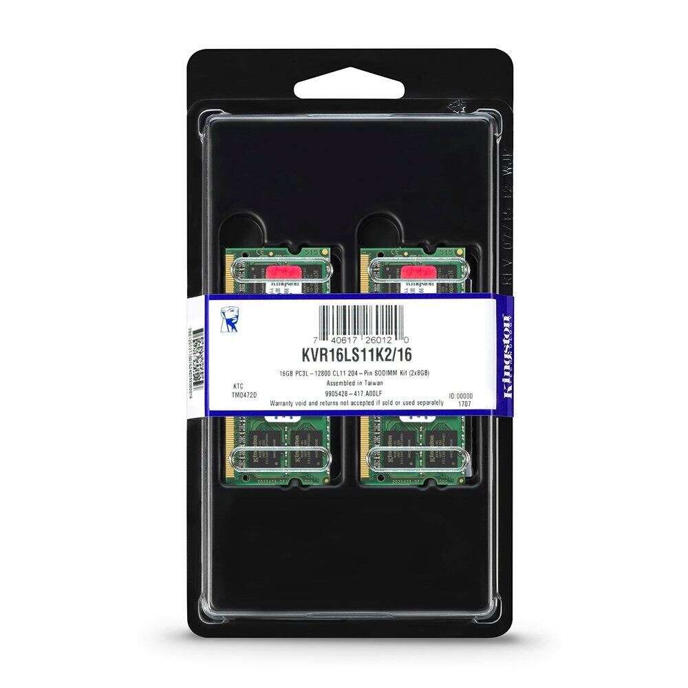 16GB 1600MHz DDR3L Notebook RAM Kingston (2x8GB) (KVR16LS11K2/16)