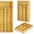 Bamboo cutlery organizer with 4 compartments for forks, knives, and spoons