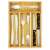 Bamboo cutlery organizer with 4 compartments for forks, knives, and spoons