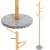 Springos coat rack, bamboo coat stand with granite base, 8 hooks, close-up of base