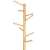 Springos coat rack, bamboo coat stand with granite base, 8 hooks, close-up of hooks