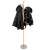 Springos coat rack, bamboo coat stand with granite base, 8 hooks, front view, with jackets and bags hanging