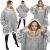 Springos Oversized Blanket Warm-up Top #grey 53629090
