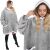 Springos Oversized Blanket Warm-up Top #grey 53629090