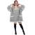 Springos oversized blanket hoodie in grey, wearable blanket with sleeves and hood, cozy and warm, perfect for relaxing