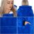 Springos Oversized Blanket Warm-up Top #blue-white 126769910