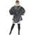 Back view of Springos oversized wearable blanket hoodie in graphite and white