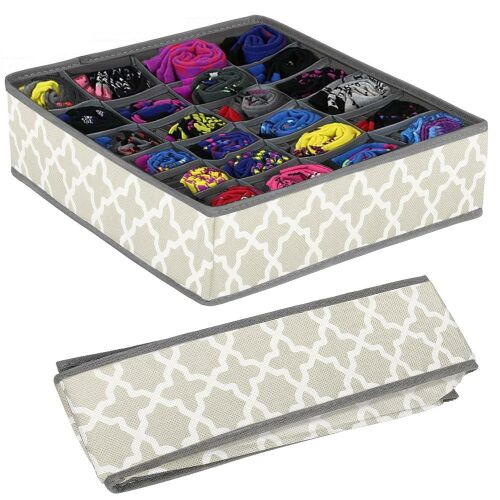 Springos Сиво-бял органайзер за чекмеджета с 24 отделения с чорапи