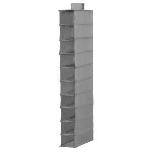 Skriňový organizér Sersimo, 10 priehradiek, textil, 120 cm, sivý