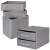 Springos grey drawer organizer set, showing the three pieces stacked together and the two drawers separately