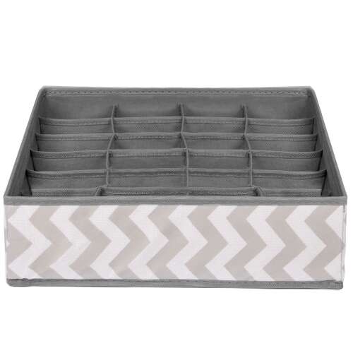 Springos drawer organizer, grey and white, 24 compartments, for socks, underwear, and other small items