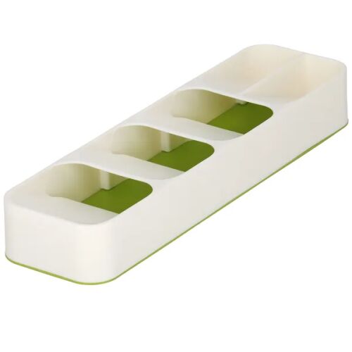 Springos green and white 5-compartment cutlery organizer