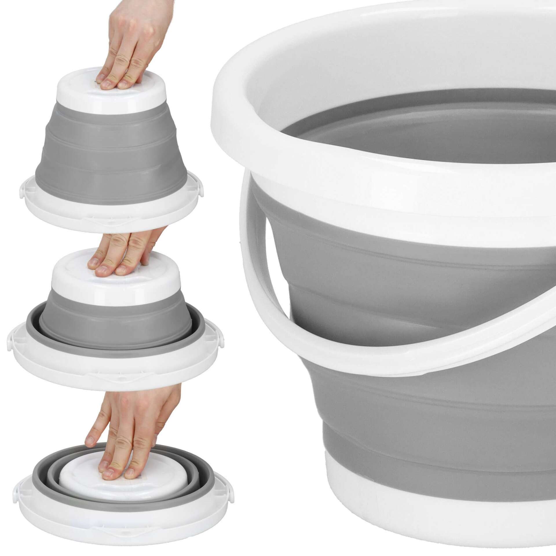 Springos összecsukható Vödör #szürke-fehér