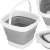 Springos collapsible bucket, grey and white, 3L, side view