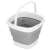 Springos collapsible bucket, grey and white, 3L, side view