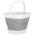 Springos 5L foldable bucket in grey and white, unfolded, side view