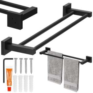 Springos aluminiowy Uchwyt na Ręczniki 50x11,5x5,5cm #czarny 53638614
